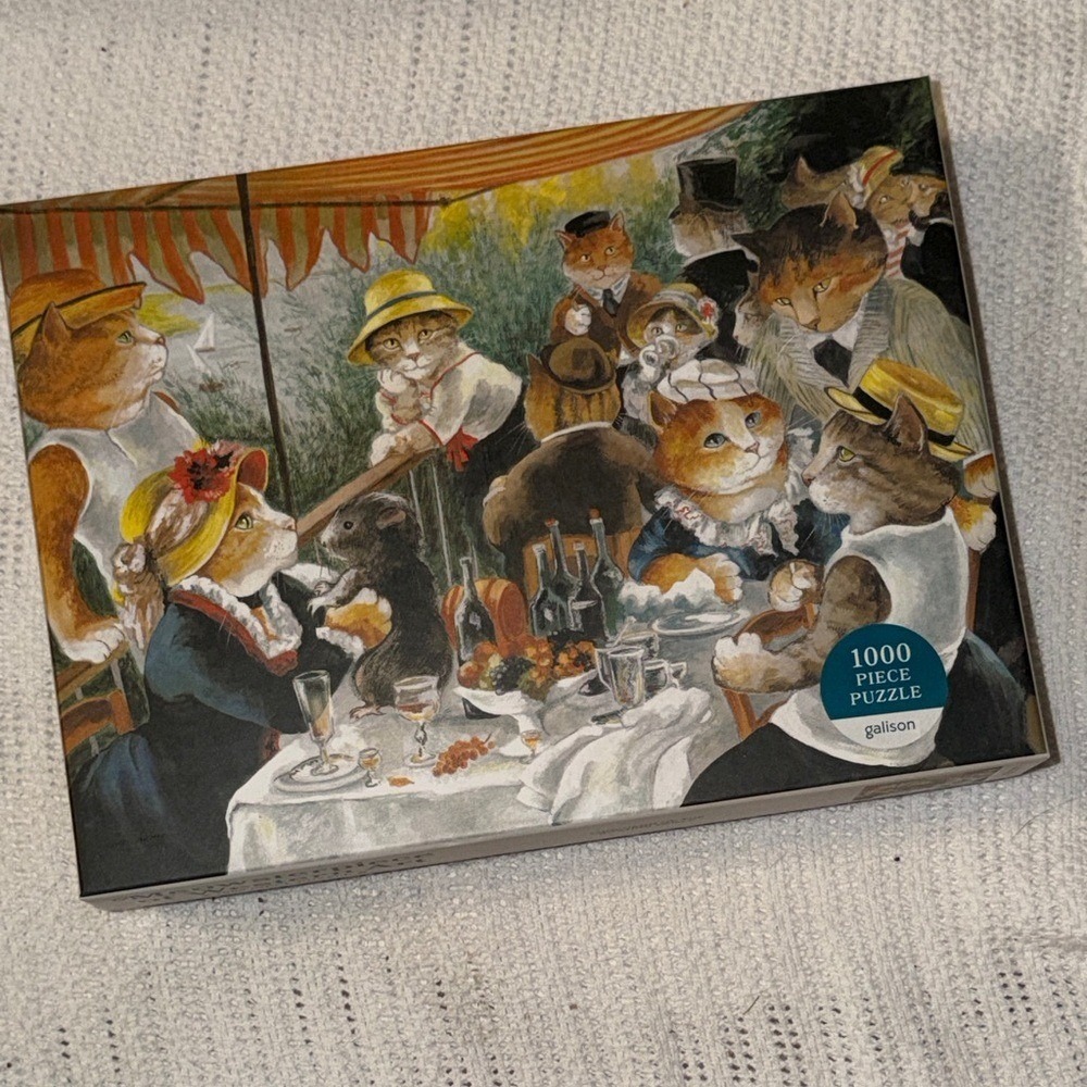Galison Meowsterpiece of Western Art Cats Luncheon of the Boating Party Puzzle